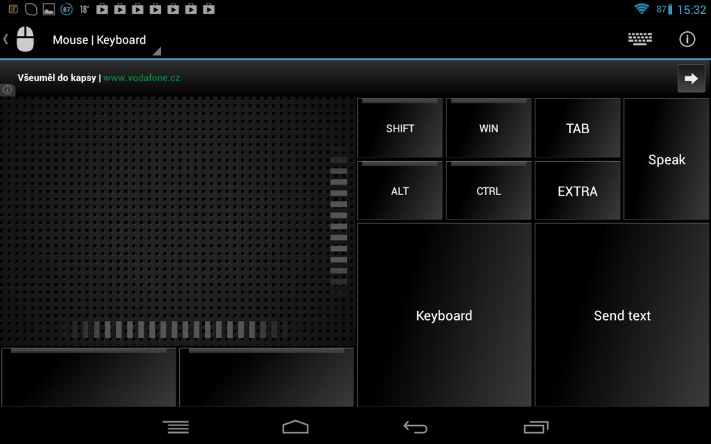 A nyní touchpad i s klávesnicí v doporučeném režimu na šířku